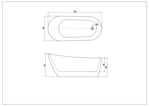 Ванна акриловая Aquatek ЛАГУНА AQ-K133778WT 170х80 отдельностоящая овальная с ножками - фото 2